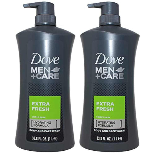 Dove Men Body Wash Extra Fresh 1 Liter (33.8 Oz) - Pack of 2