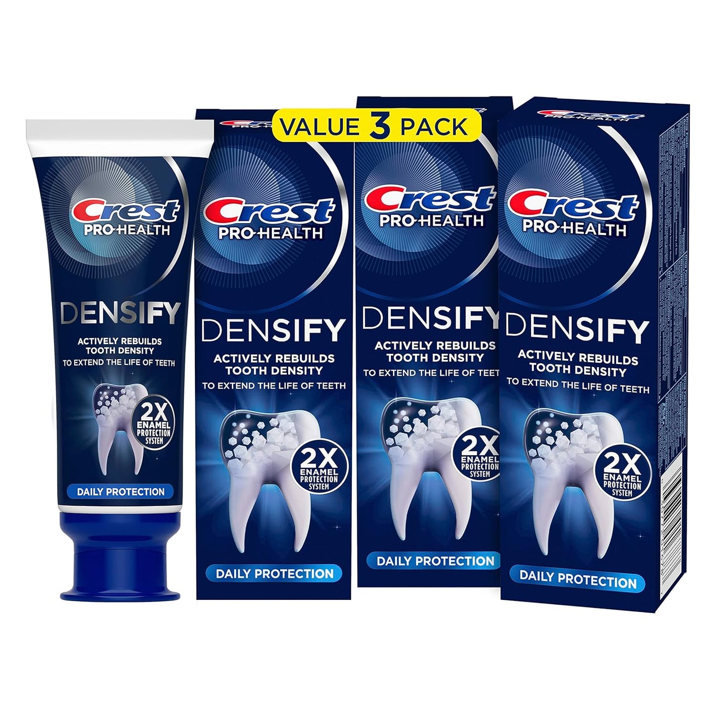 Crest Pro-Health Densify Toothpaste, Daily Fluoride Protection for Sensitive Teeth, 4.1 Oz (Pack of 3)